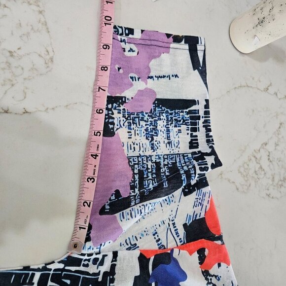 Shana Size M Art to Wear Newsprint Collage 3/4 Dolman Sleeve Top - Picture 7 of 10